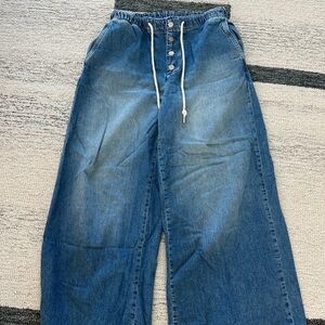 Anthropologie Pilcro pull on drawstring wide leg jeans new no tags sz small